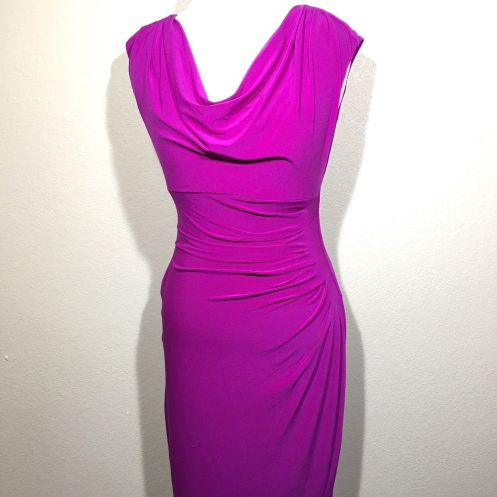 Lauren Ralph Lauren Fuchsia Dress Faux Wrap Ruched